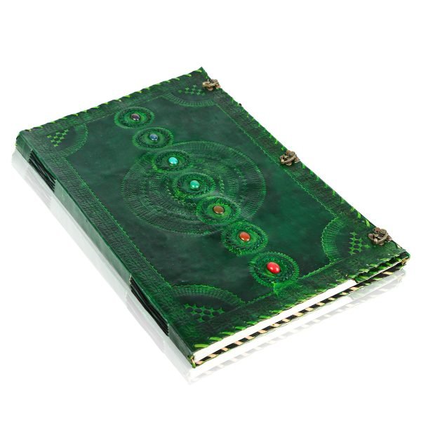 Green Goat Leather Stone Diary