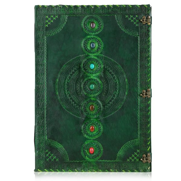 Green Goat Leather Stone Diary