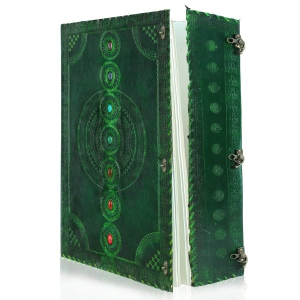 Green Goat Leather Stone Diary