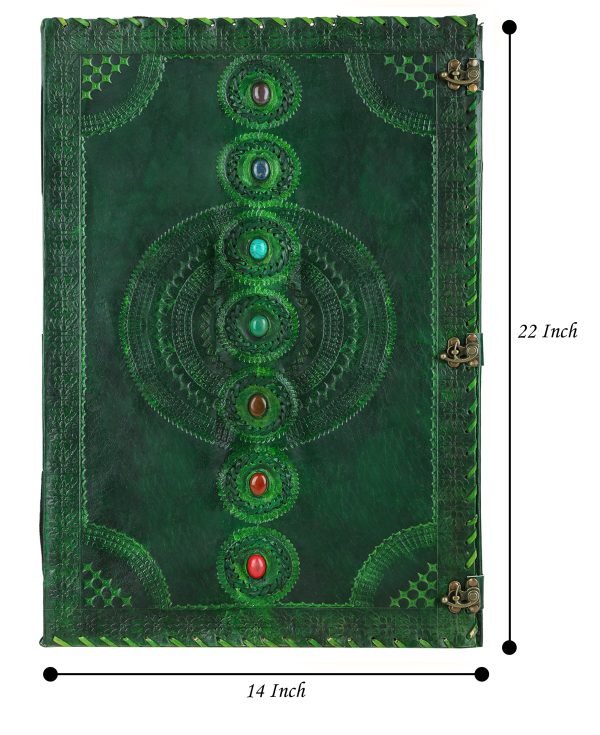 Green Goat Leather Stone Diary