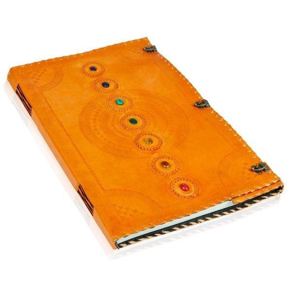 Orange Goat Leather Stone Diary