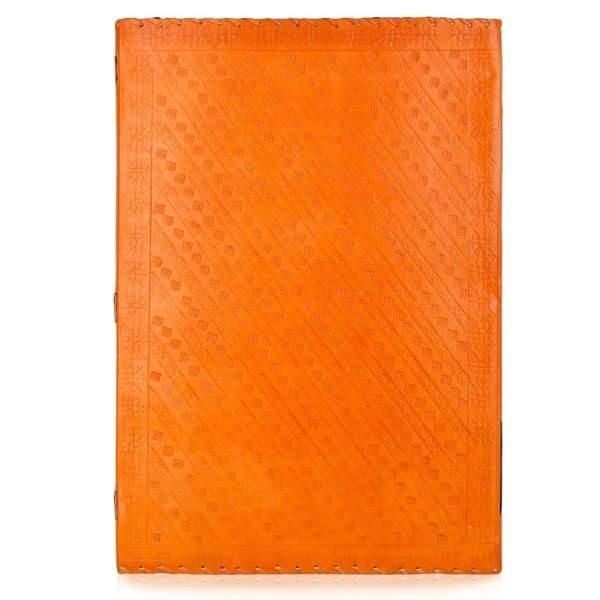 Orange Goat Leather Stone Diary