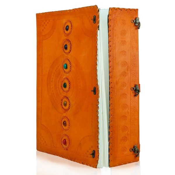 Orange Goat Leather Stone Diary