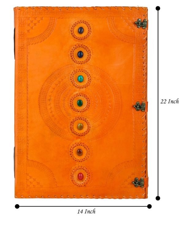 Orange Goat Leather Stone Diary